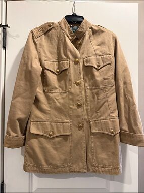 Ralph Lauren Tan Cotton Utility Jacket with Epaulets
